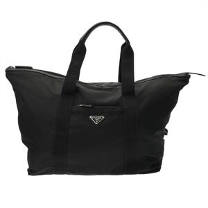 Prada Re Nylon Saffiano leather duffle bag black